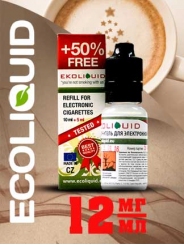 Жидкость для электронных сигарет EcoLiquid Латте, 15 мл, никотин 12 мг/мл