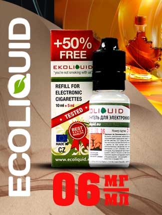 Жидкость для электронных сигарет EcoLiquid Кленовый сироп, 15 мл, никотин 06 мг/мл