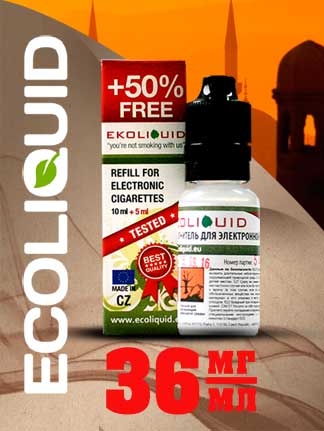 Жидкость для электронных сигарет EcoLiquid Восточный табак, 15 мл, никотин 36 мг/мл